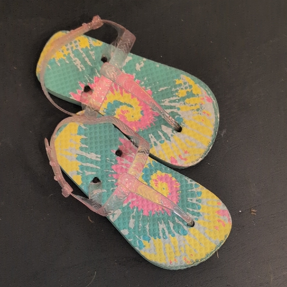 Colorful Tie-Dye Flip Flops
